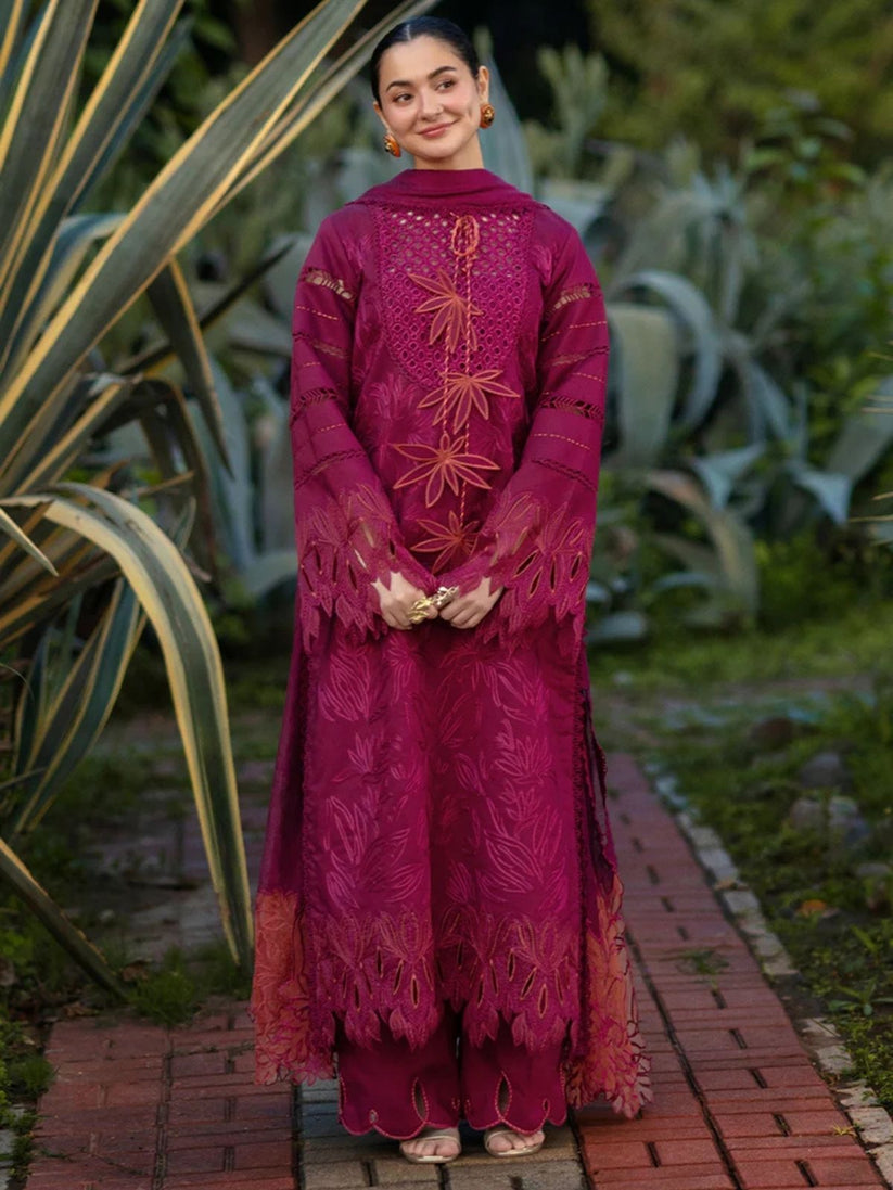 New Lawn 3pc unstiched summer collection fully embroidered chiken kari suit