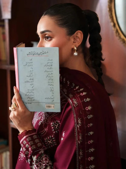 Dhanak 3pc unstitched embroiered winter collection suit