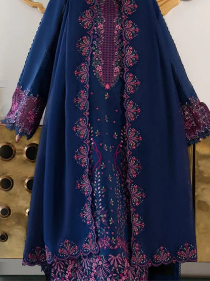 Dhanak 3pc unstitched embroidered winter collection suit