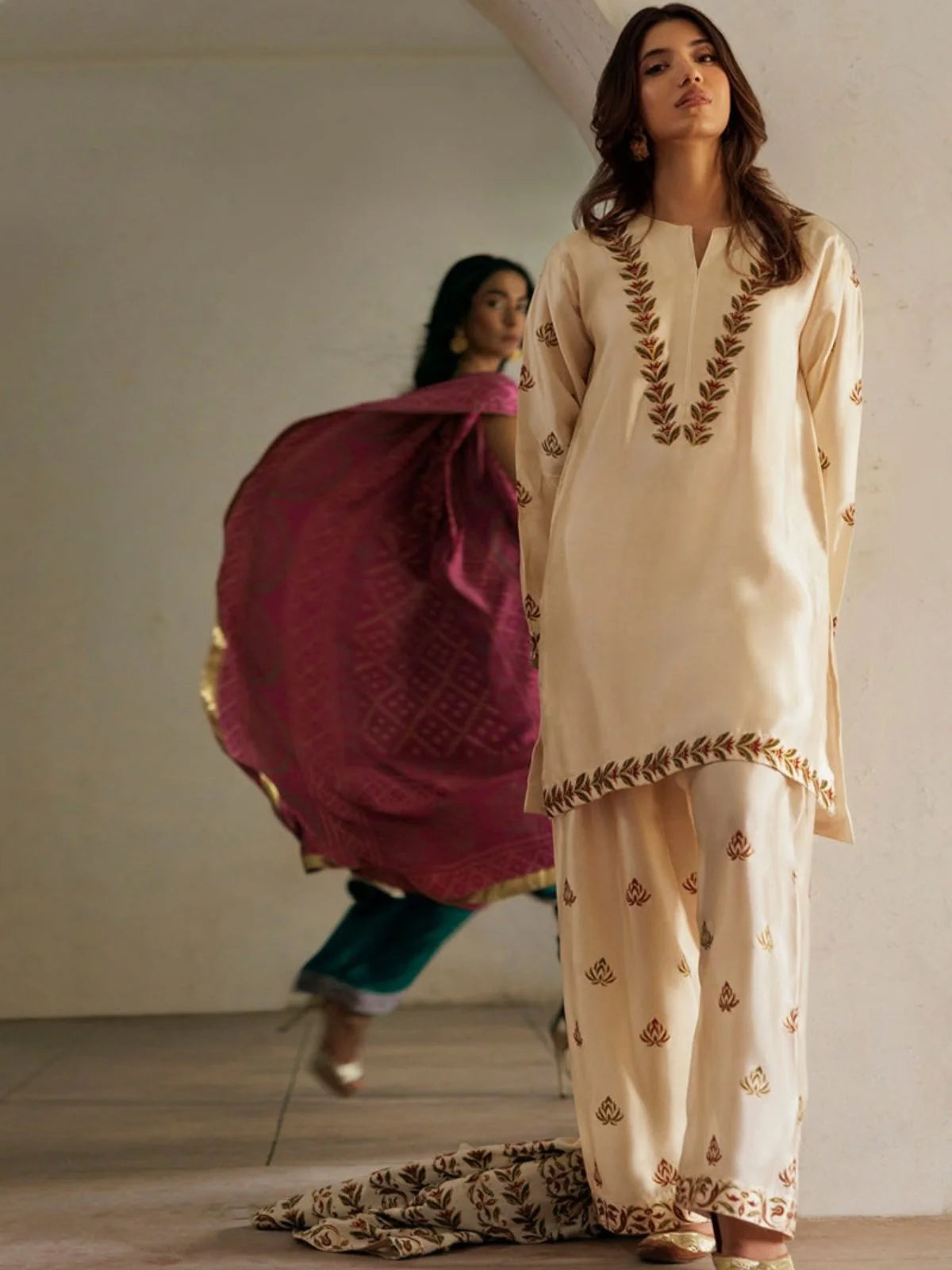 Dhanak 3pc unstitched embriodered winter collection suit