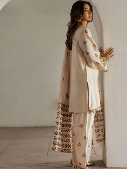 Dhanak 3pc unstitched embriodered winter collection suit