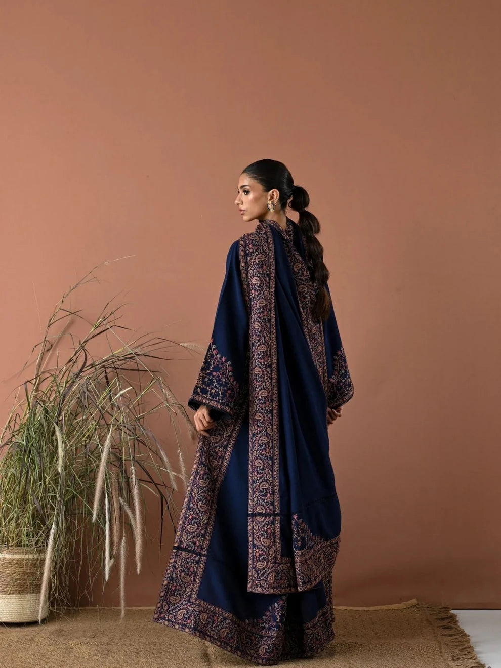 Dhanak 3pc unstitched embroidered winter collection suit