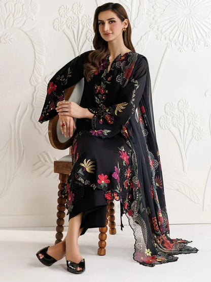 Dhanak 3pc unstitched embroidered winter collection suit