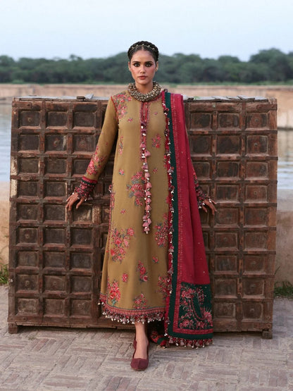 Dhanak 3pc unstitched winter collection embroidered suit