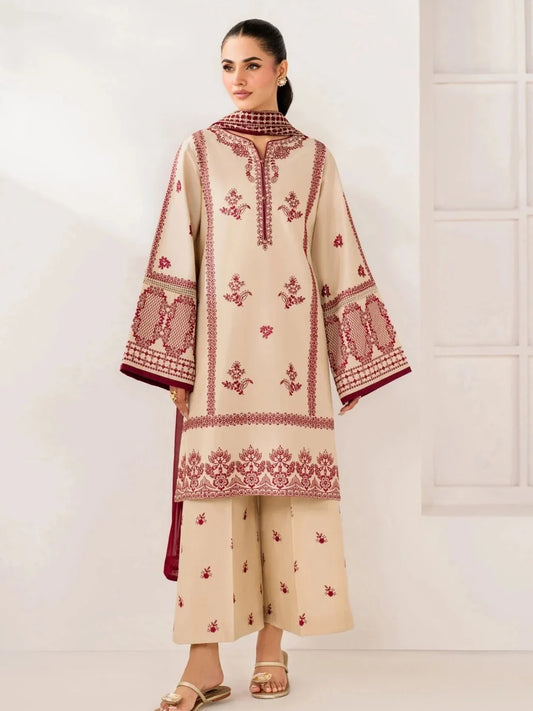 Dhanak 3pc unstitched embroidered winter collection suit