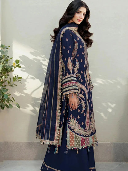 Dhanak 3pc unstitched embroidered winter collection suit