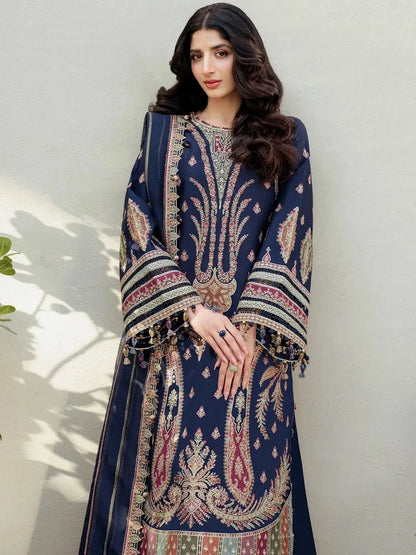 Dhanak 3pc unstitched embroidered winter collection suit