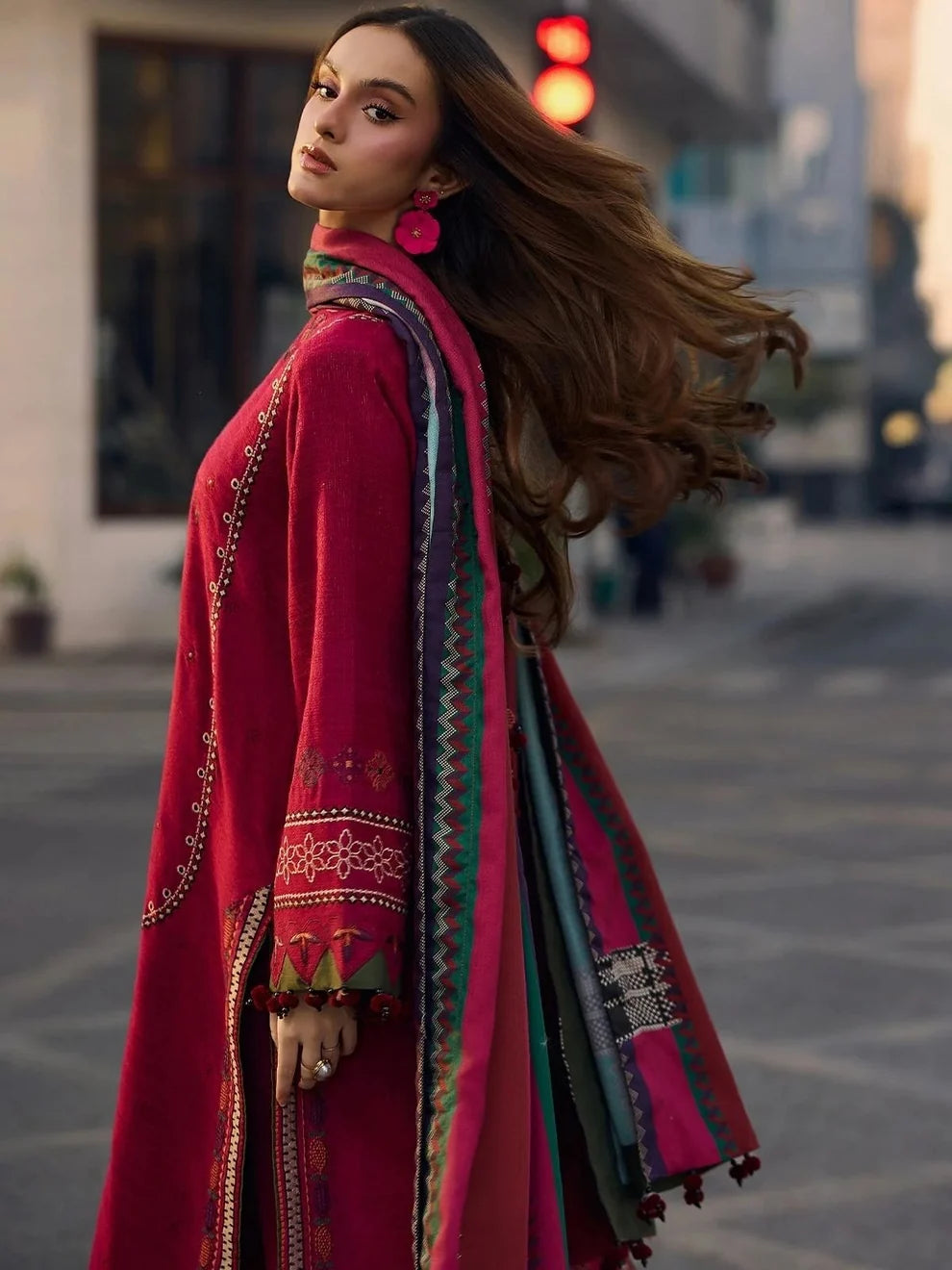 Dhanak 3pc unstitched embroidered winter collection