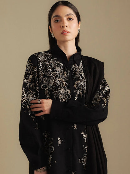 Dhanak 3pc unstitched embroidered winter collection suit