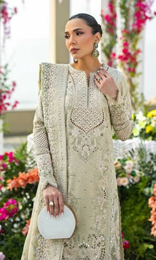 Unstitched 3 Piece Embroidered Chikn Kari RTW Embroidered SHAWL - ELARIN