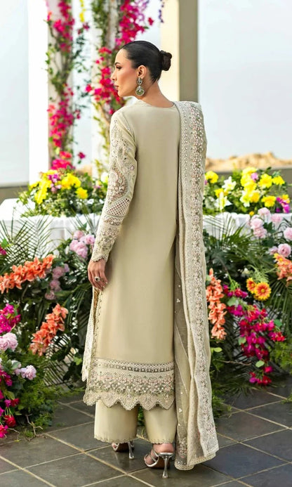Unstitched 3 Piece Embroidered Chikn Kari RTW Embroidered SHAWL - ELARIN