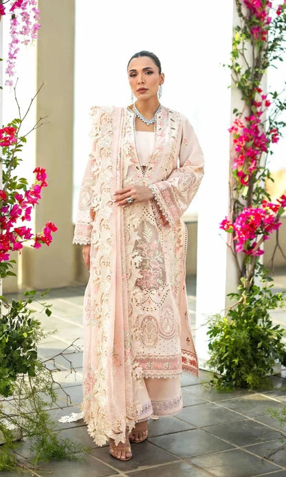 Dhanak Embroidered 3 Piece with Pathes RTW Shawal - BLENCHE