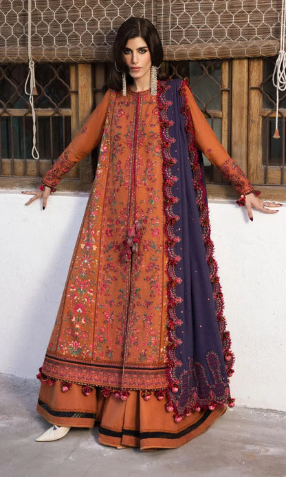 Unstitched Dhanak Embroidered 3PC RTW Embroidered Dupatta - KAMAL