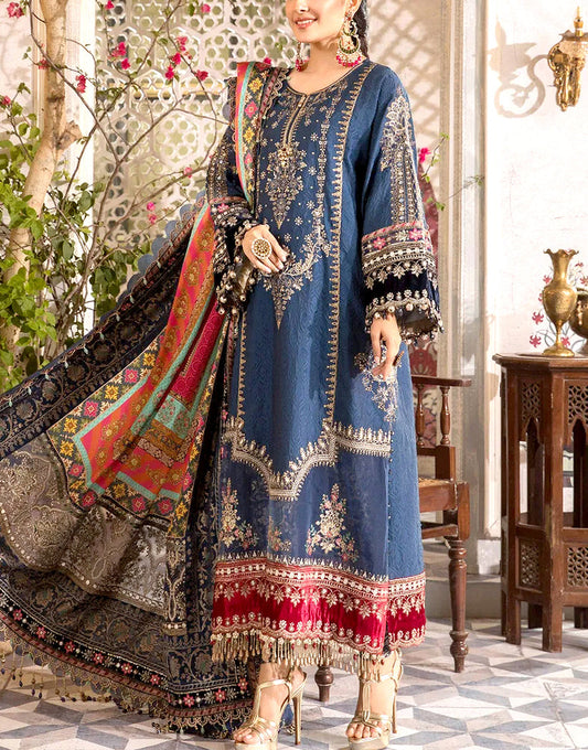 Most Hit Heavy Embroidered Chiffon Wedding Dress with Jamawar Trouser