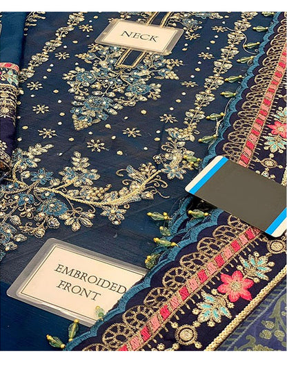 Most Hit Heavy Embroidered Chiffon Wedding Dress with Jamawar Trouser