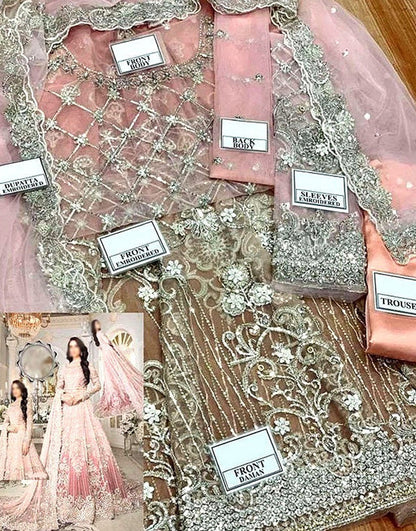 Fabulous Handwork with Heavy Embroidery Net Bridal Maxi Dress