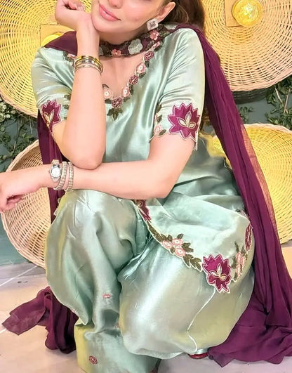 Elegant Fancy Embroidered Silk Party Dress for Women – Stylish Formal Design